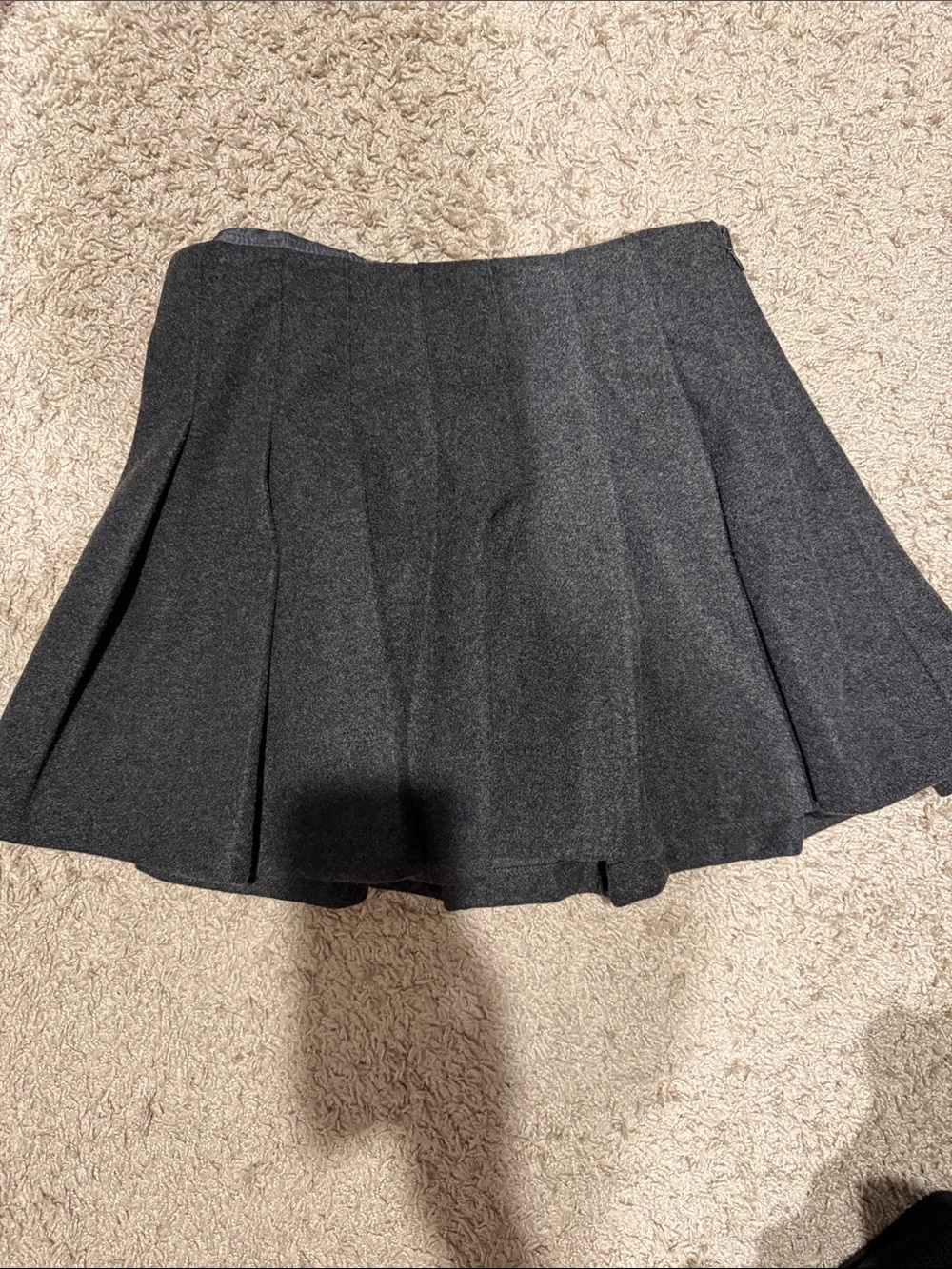 Francesca's Collections Charcoal Gray Pleated Skater Skirt